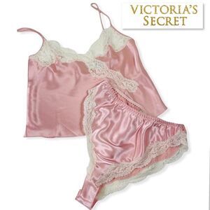 Victoria’s Secret Vintage 80s 90 Gold Label Satin Silky Cami Panty Set S M Retro